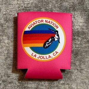 Aviator Nation Pink Can Holder with Rainbow Design {1215}